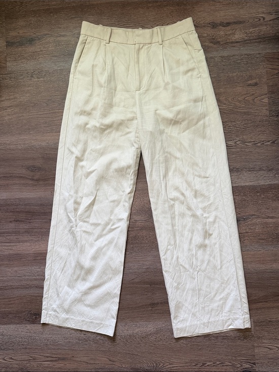 Madewell Pants - Madewell Pleated Wide Leg Trousers Cream High Rise Dress Pants Womens 2